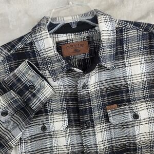 ORVIS Big Bear Mens‎ Plaid Flannel Shirt Long Sleeve Button Up Size Large